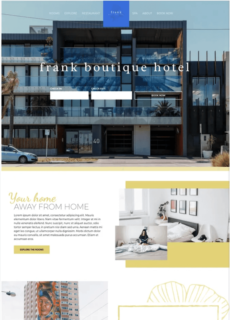 plantilla de Cloudbeds Websites