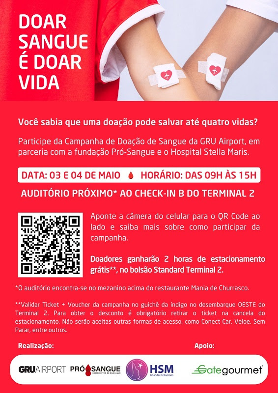 COMUNICADO GRU AIRPORT - DOAÇÃO DE SANGUE