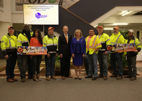Governor Mary Fallin joined Oklahoma transportation workers at the Monday, April 2 meeting of the Oklahoma Transportation Commission