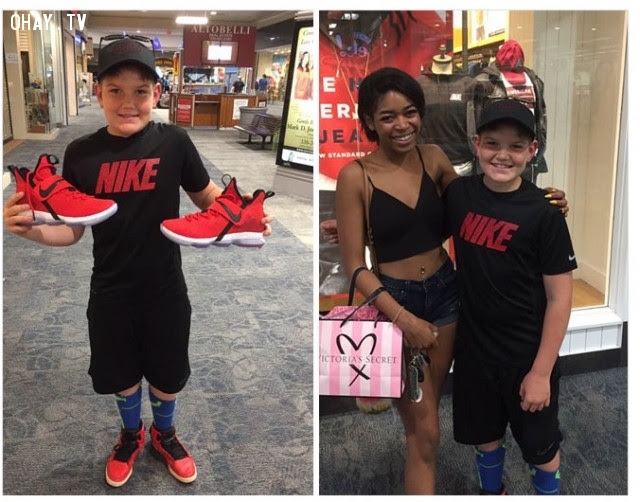 Cô gái tặng giày bóng rổ LeBrons cho cậu bé không đủ tiền với điều kiện gửi ảnh thi đấu cho cô.,Hoa Kỳ,nước mỹ,lòng nhân ái