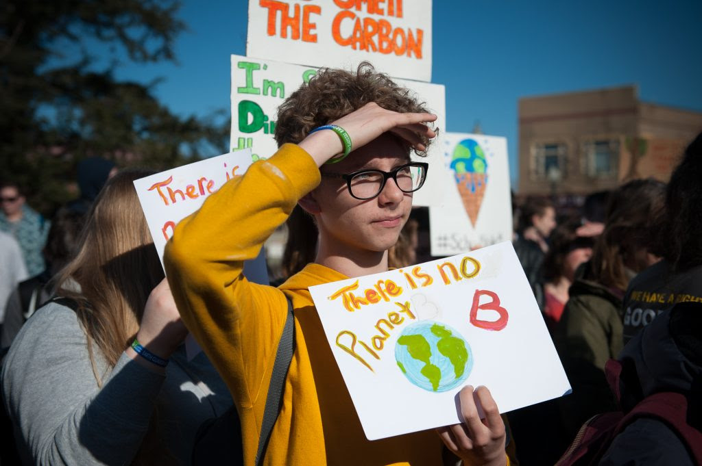 Young climate activist, March 2019 (from Redheaded Black Belt)