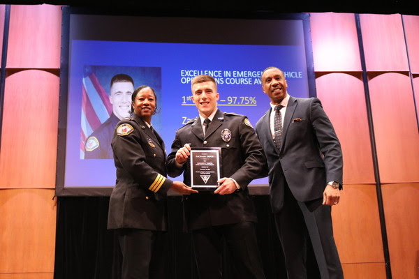 (Pictured L-R: Interim Chief Vanessa Grigsby, Officer Zachary Depoy, NVCJTA Executive Director Gregory Brown)