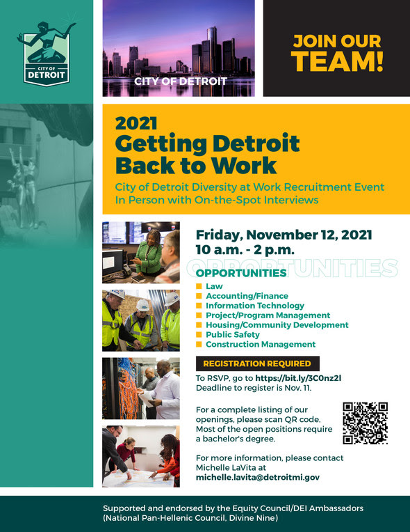 City of Detroit Hiring Fair Nov. 12 2021