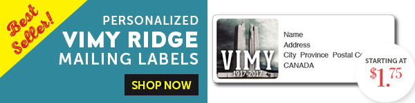 Vimy Ridge Mailing Labels!