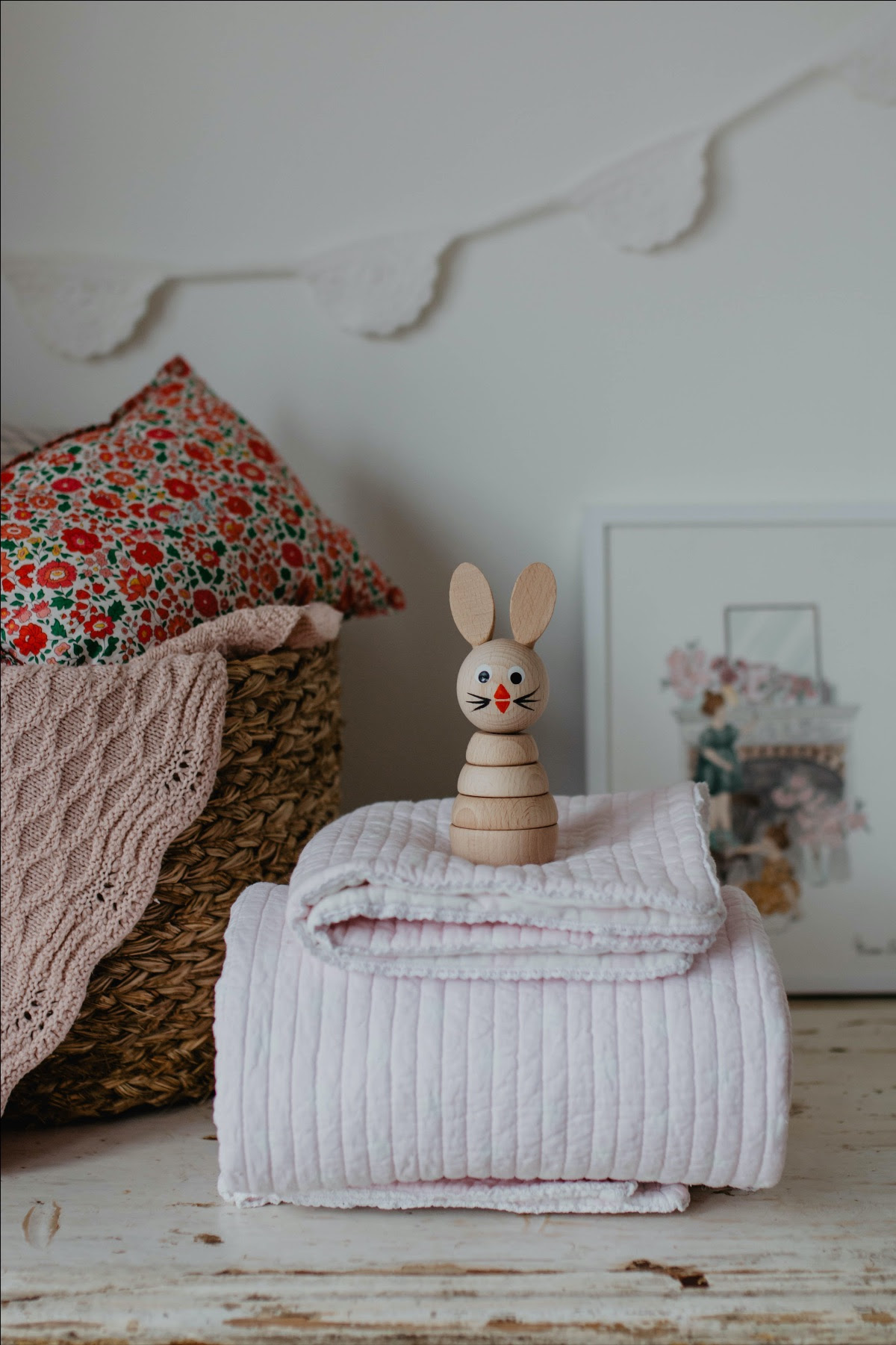 wooden stacking toy bunny 