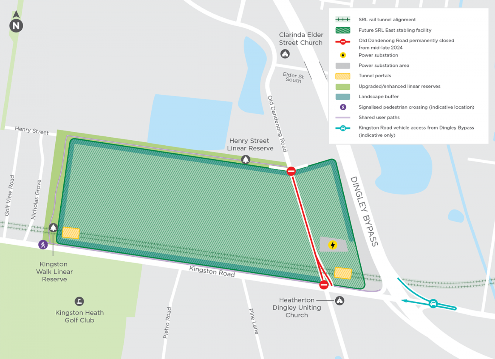 Heatherton stabling facility boundary.