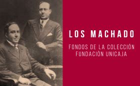 Cartel promocional de la exposición Los Machado. Fondos de la Colección Fundación Unicaja.