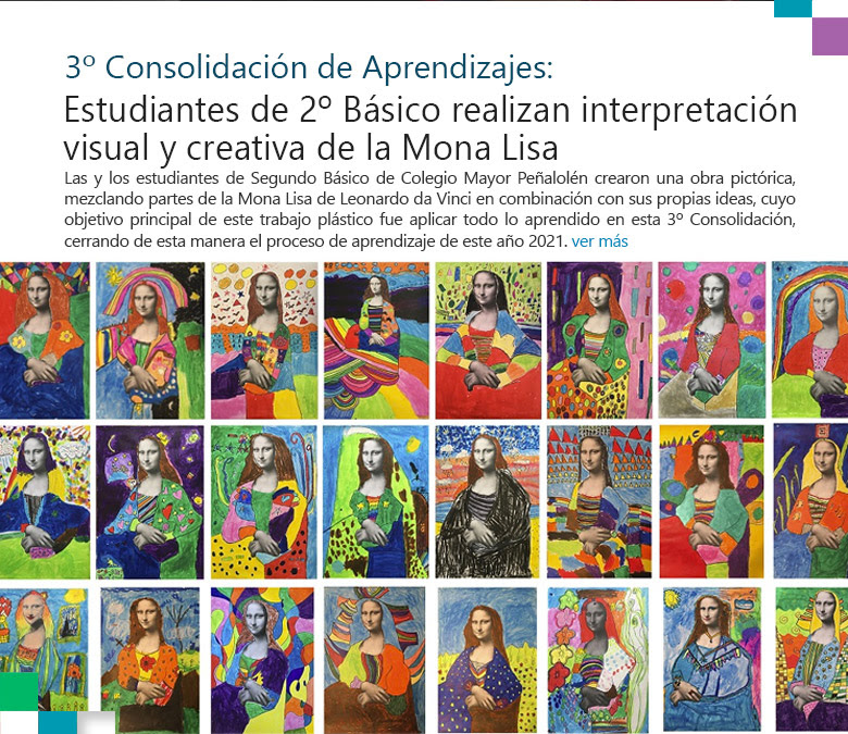 3º Consolidación de Aprendizajes: Estudiantes de 2º Básico realizan interpretación visual y creativa de la Mona Lisa