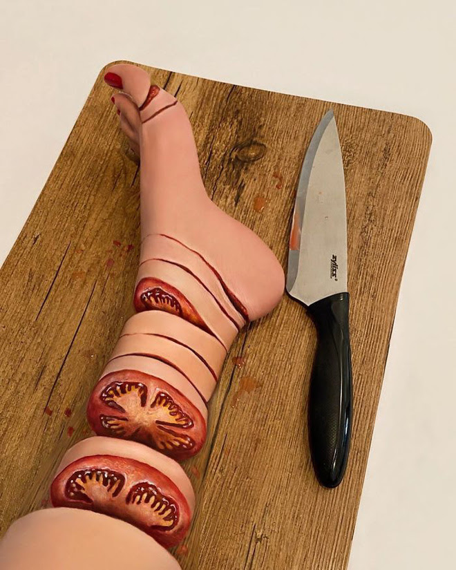 Bỏ nghề gõ đầu trẻ sang làm chuyên gia makeup, cô gái gây sốt MXH với những tác phẩm body-painting cực dị - Ảnh 10. Bỏ nghề gõ đầu trẻ sang làm chuyên gia makeup, cô gái gây sốt MXH với những tác phẩm body-painting cực dị - Ảnh 10..