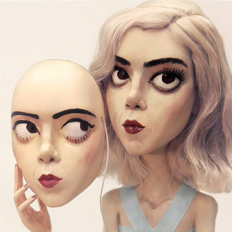 An illustration of Aubrey Plaza wearing a mask
