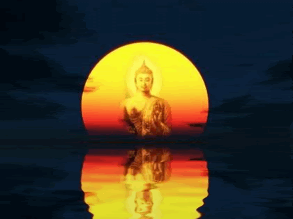 Animated Buddha photo Buddhasunset.gif