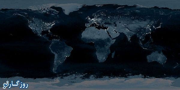 کل دنیا در شب (که البته این عکس از مونتاژ چنذ عکس با هم به وجود آمده)