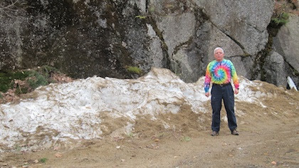 Tim and pile of snow