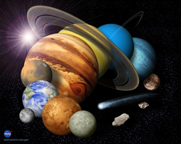 Montage of our solar system.  Image Credit: NASA/JPL