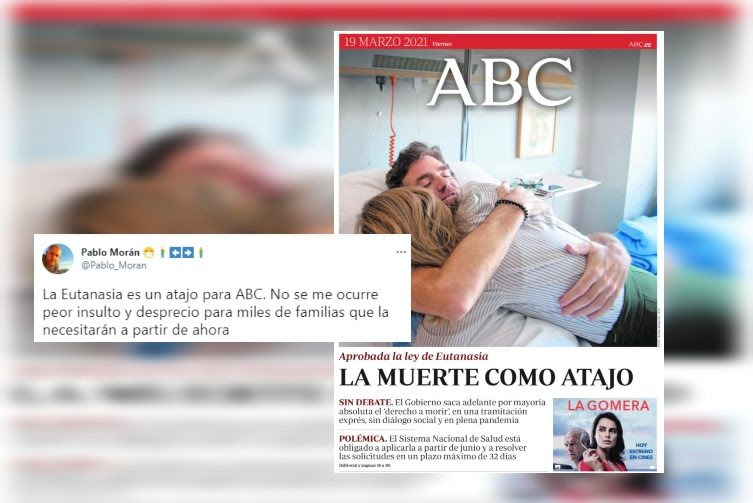 Críticas a la portada de ABC por presentar a quienes se acogen o defienden la eutanasia como personas que buscan un ＂atajo＂ para morir