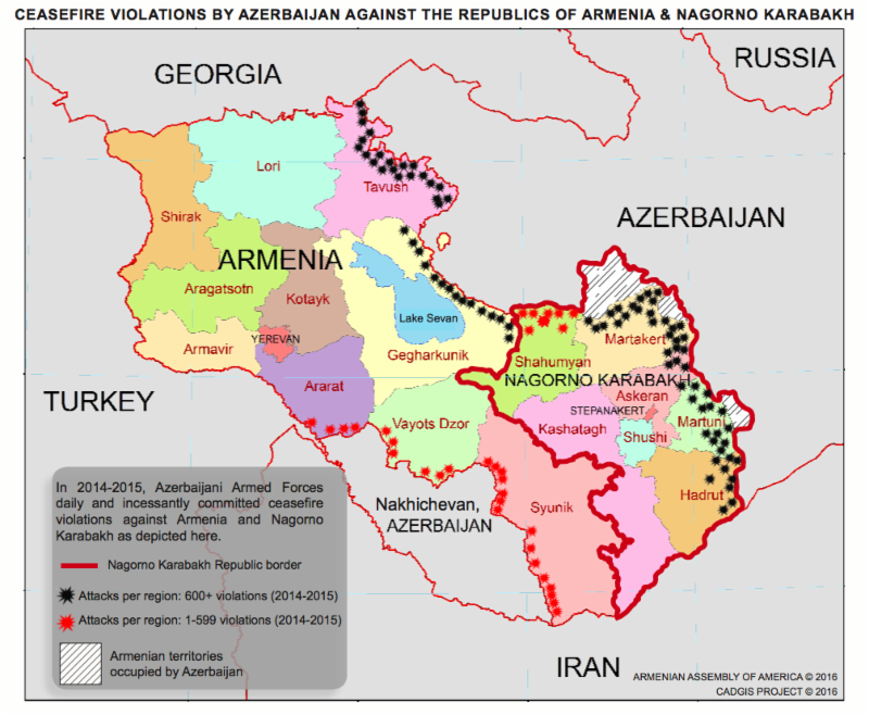 Карта армении карабах