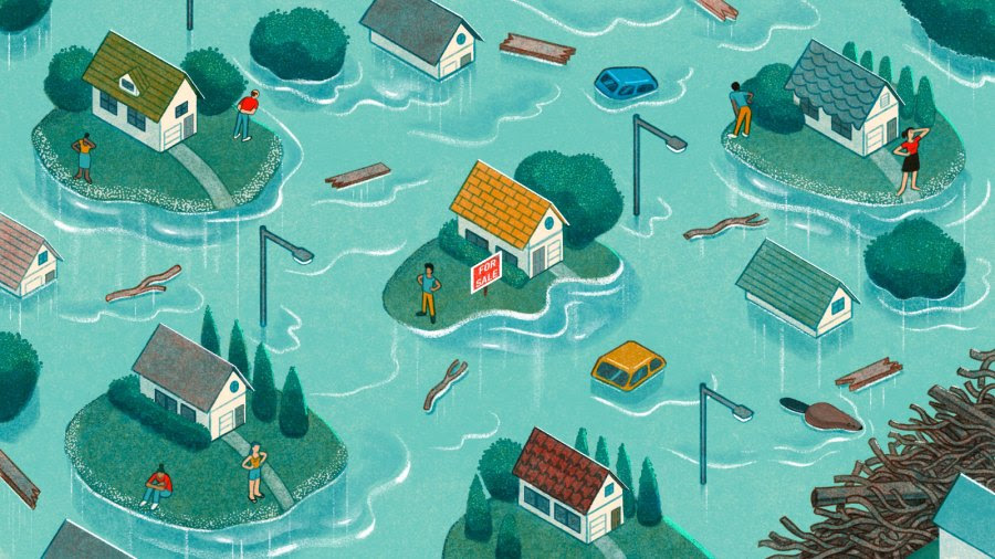 flood with houses