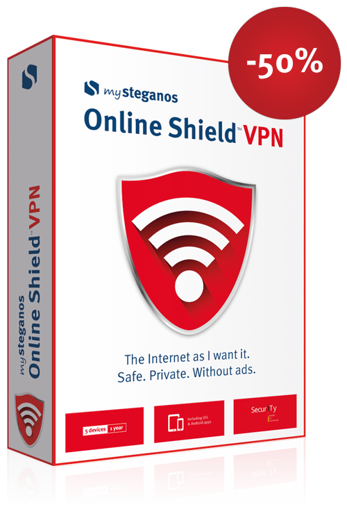 50% discount on the best mySteganos Online Shield VPN