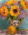 Still life with Sunflowers & Hydrangeas - Posted on Friday, January 16, 2015 by Krista Eaton