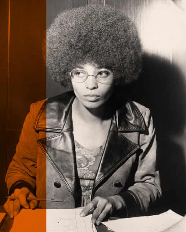 Davis speaking at a college in California, October 1969.