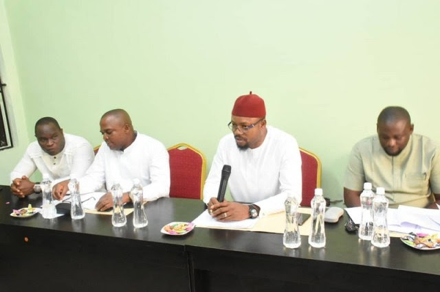 Members of the Delta State House of Assembly Committee on Works during the defense of 2021 Budget of Delta Works Ministry