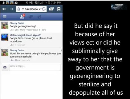 Meteorologist Shocks With Chemtrail Depopulation Post On Facebook!