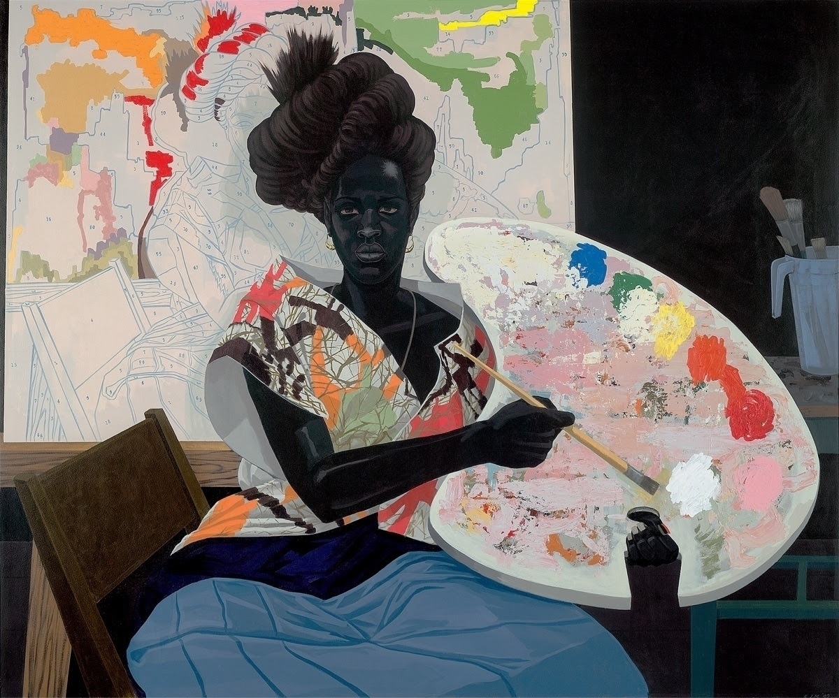 black woman painting