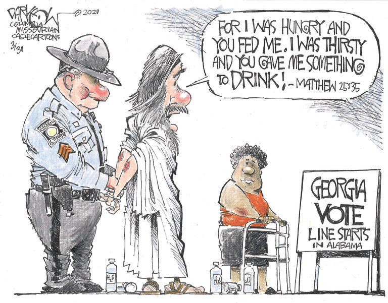GEORGIA, VOTING SUPPRESSION, WATER, VOTER OPPRESSION, JIM CROW, LONG LINES, ELECTIONS, JESUS