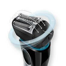 Braun 5 5147s Rasoio Elettrico Ricaricabile, Nero/Blu/Cromato