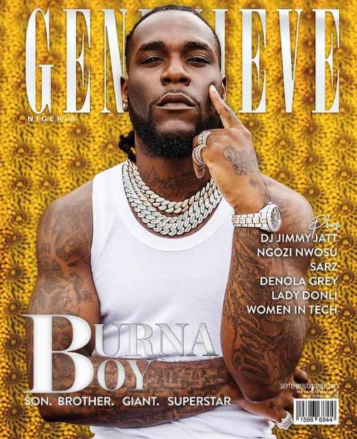 Burna Boy covers October edition of Genevieve Magazine (Photos)