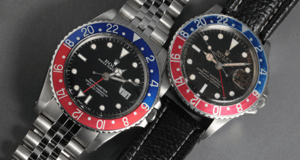 Rolex GMT-Master Blue Red Pepsi Bezel ref 16750 and 1675