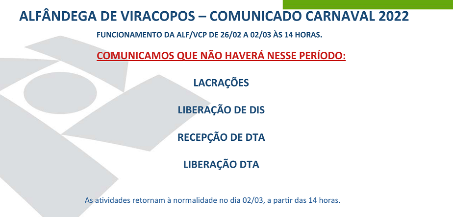 comunicado ALF VCP - CARNAVAL