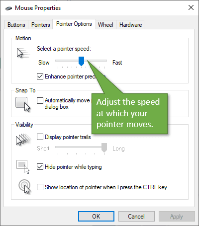 Adjust pointer speed