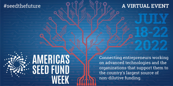 Illustration of a tree with the following text, America's Seed Fund Week, a virtual event, July 18-22, 2022