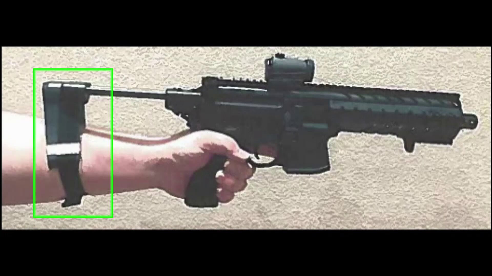 Image of a weapon with an attached pistol brace, the element currently up for discussion in the U.S. Senate. 