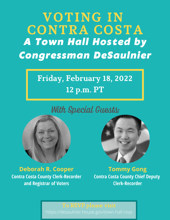 The DeSaulnier Digest: Upcoming Town Hall and Congressional Updates ...