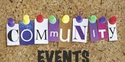 community events cork-board sign