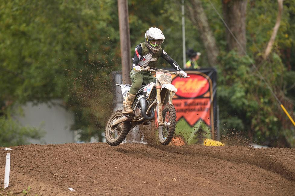 Myles Gilmore found himself at the front of the pack and earning the Mini Sr 1 (12-13) moto one win.