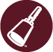 Cowbell logo in maroon circle