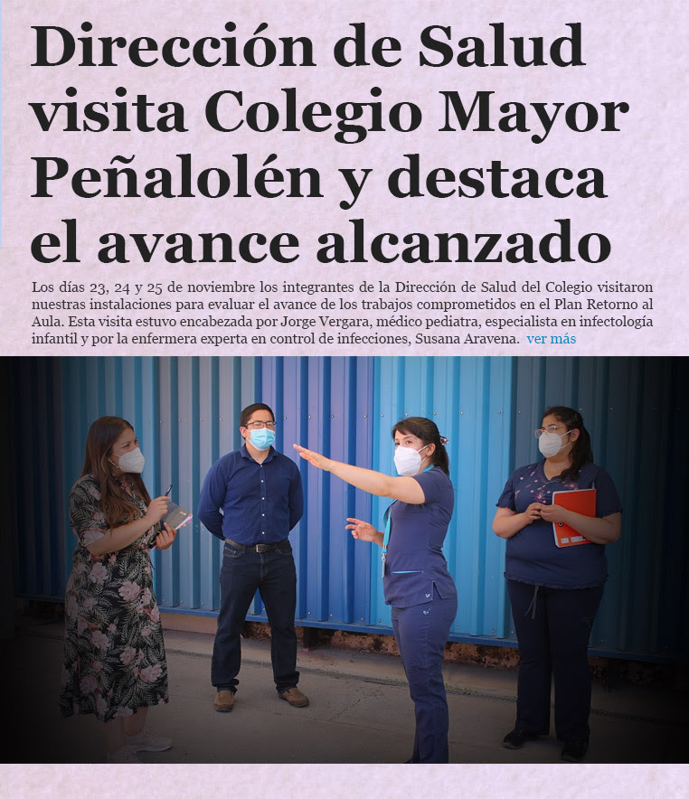 Dirección de Salud visita Colegio Mayor Peñalolén y destaca el avance alcanzado