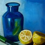 Lemon with blue vase - Posted on Thursday, February 19, 2015 by Dipali Rabadiya