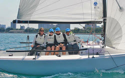 J/70 women's sailing team- NORGIRLS in Chicago