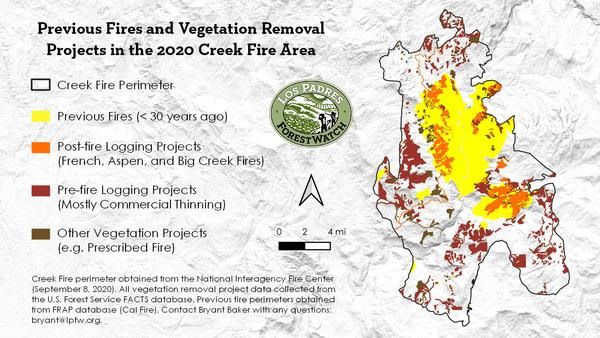 2020 Creek Fire_Veg Projects and Previous Fires_Update