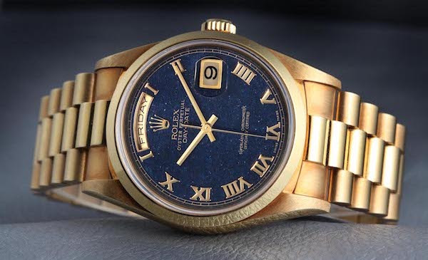 Rolex President Day-Date Yellow Gold Aventurine Blue Dial Watch