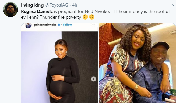 Nigerians react to news of Regina Daniels expecting her first child with husband, Ned Nwoko