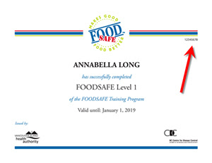 foodsafe certificate