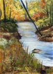 Fall Stream ACEO - Posted on Thursday, January 1, 2015 by Janet Graham