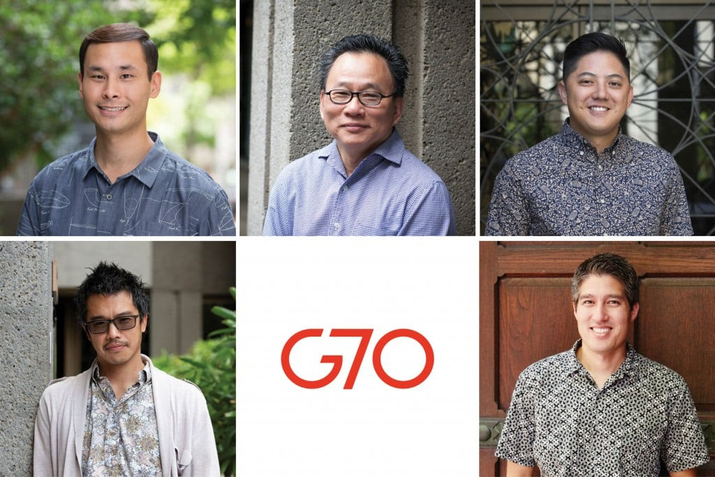 G70’s newest Associate Principals from left to right: Steven Doo, Sutobin Halim, Lance Hirai, Ken Nukui, and Ryan Sullivan. | Photo: courtesy of G70