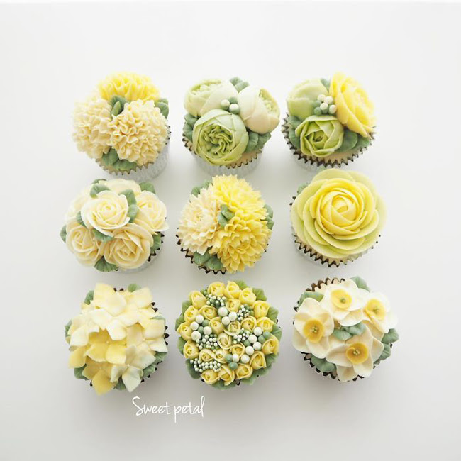 Mỗi chiếc cupcake nhỏ xíu lại mang trên mình sứ mệnh của một loài hoa..