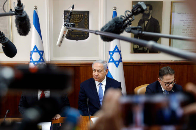 Mr. Netanyahu heads a weekly cabinet meeting in Jerusalem on Feb. 3. Mr. Netanyahu heads a weekly cabinet meeting in Jerusalem on Feb. 3.